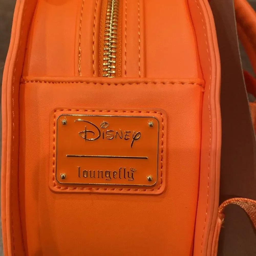 NWT Loungefly Disney GLOW FACE Minnie Pumpkin Backpack